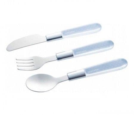 Canpol baby pribor - metalni set nož, viljuška i kašika 9/477, beli