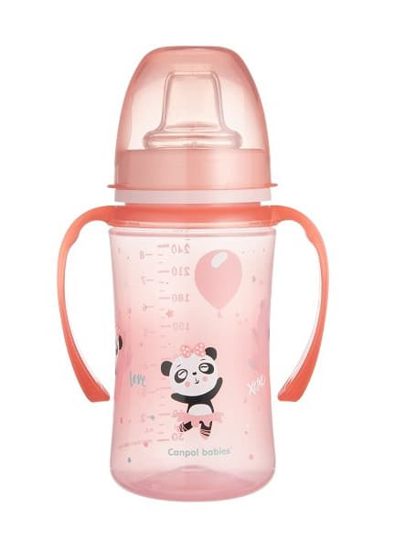 Canpol baby šolja Easy start 35/208 Colorful animals 240ml, roze