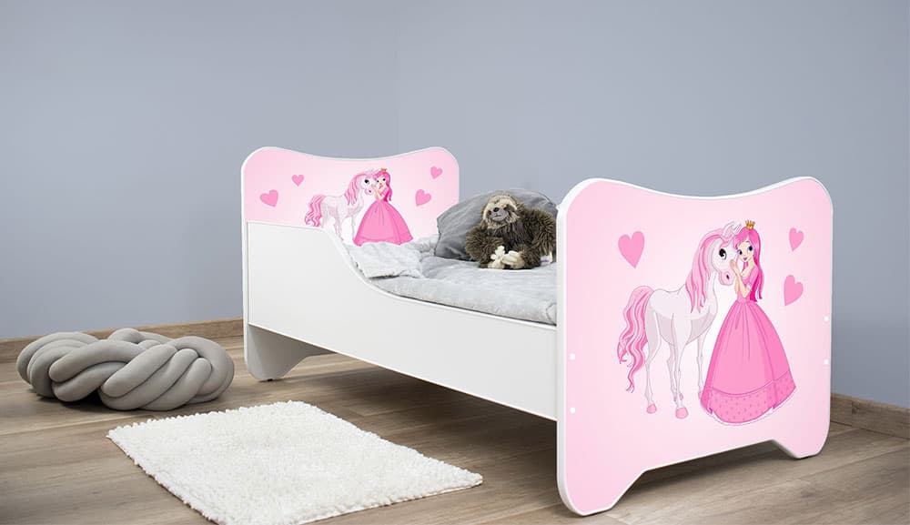 Dečiji krevet sa dušekom i letvicama 140x70 cm Princess and horse