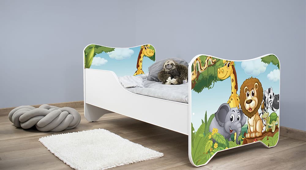 Dečiji krevet sa dušekom i letvicama 140x70 cm Africa