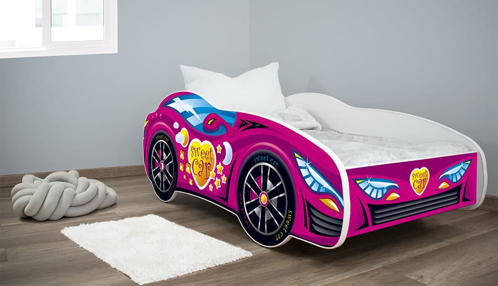 Dečiji krevet sa dušekom i letvicama 140x70 Sweet car