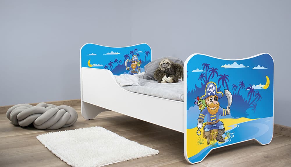 Dečiji krevet sa dušekom i letvicama 140x70 Old pirate