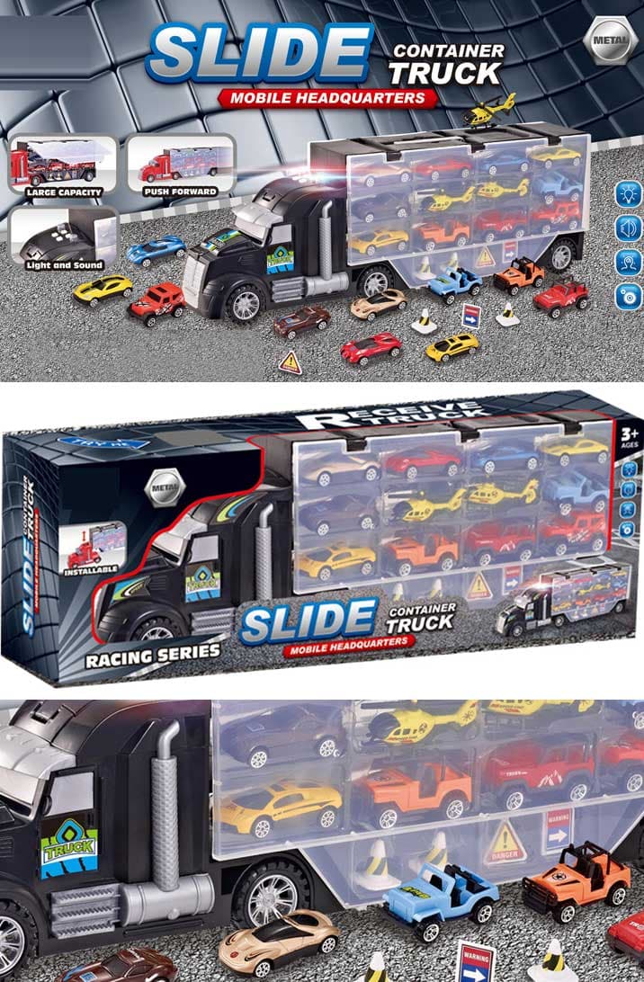 Teretni Transportni Metalni Kamion Sa Automobilima