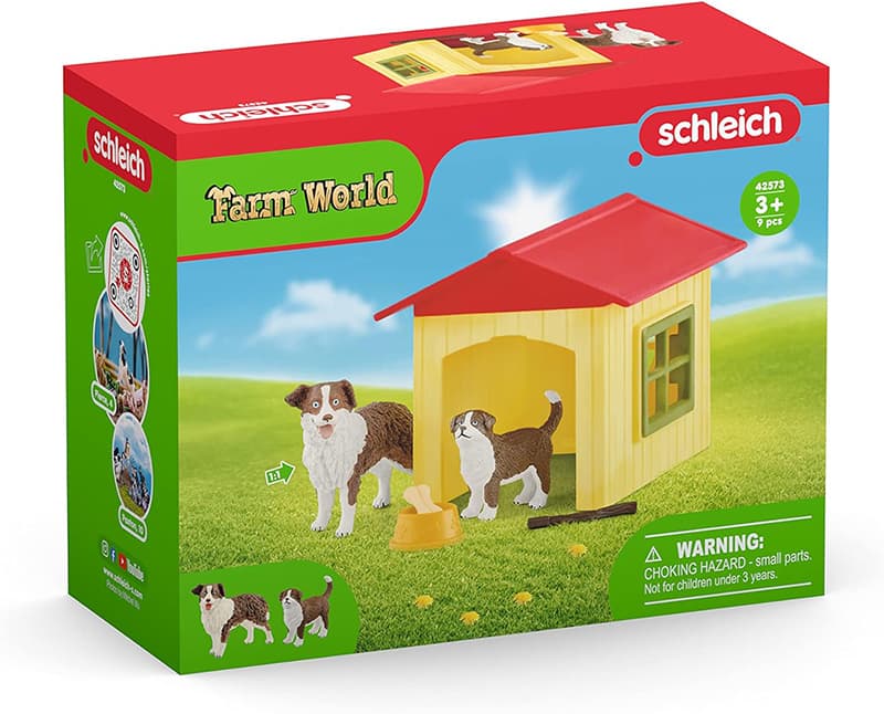 Schleich figure Domaće životinje - Australijski ovčari i kućica za pse 42573