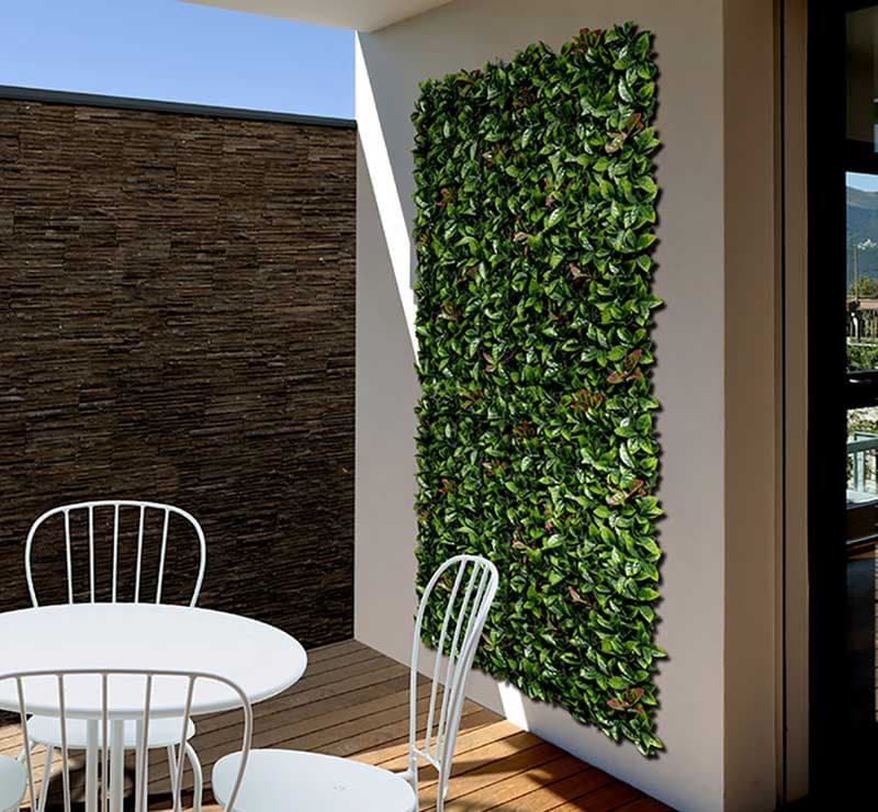 Dekorativna zidna obloga sa PVC lišćem Crveni lovor 1x1m