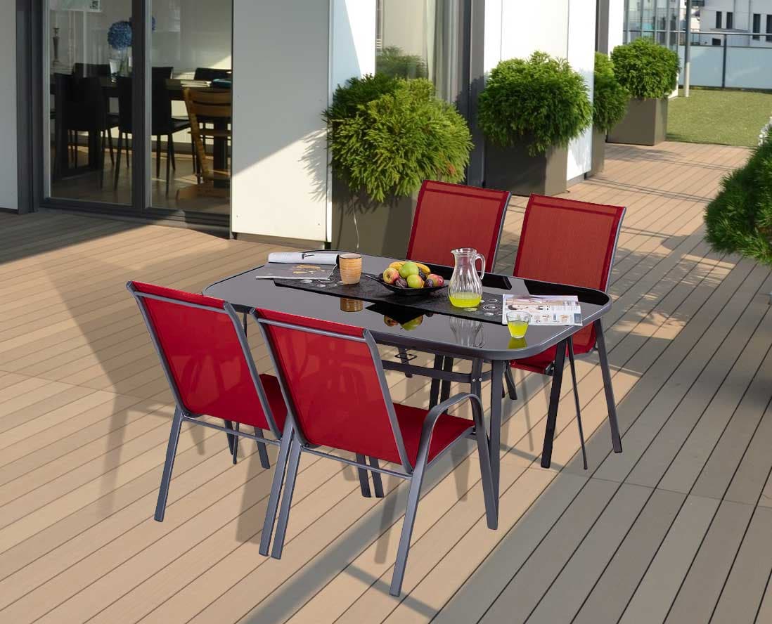 Baštenska Garnitura Costes Red - 4 Stolice i Sto
