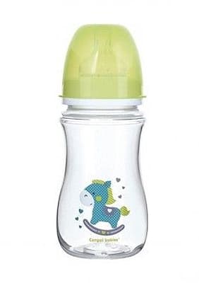 Canpol baby flašica 240ml široki vrat, antikolik - easy start- toys green horse 35/221_gre