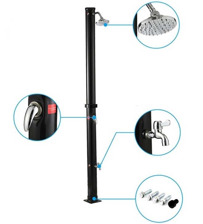 Stubni solarni tuš 20L sa dodatnom slavinom za pranje noguKR-08