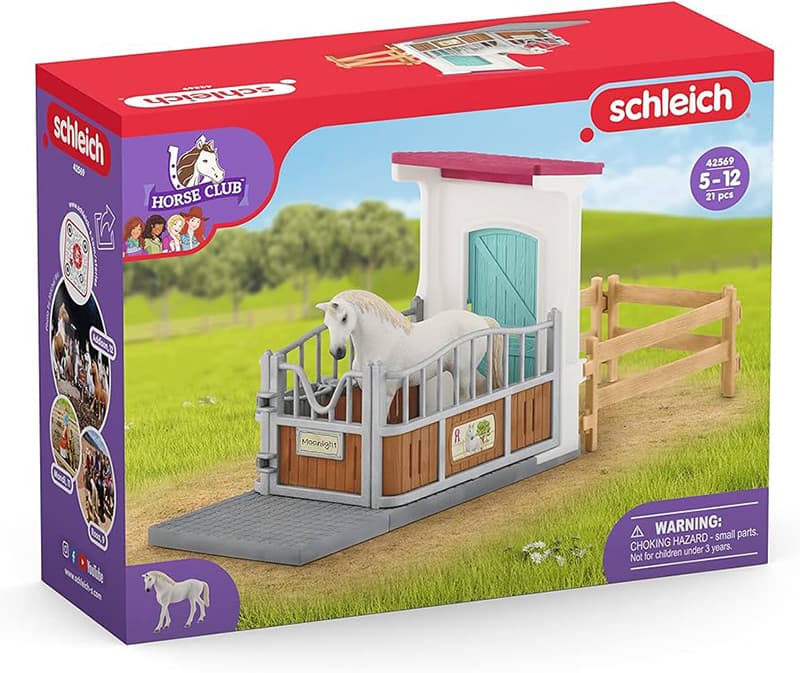 Schleich Horse Club figure - Boks za konje sa konjem - produžetak za štalu 42569