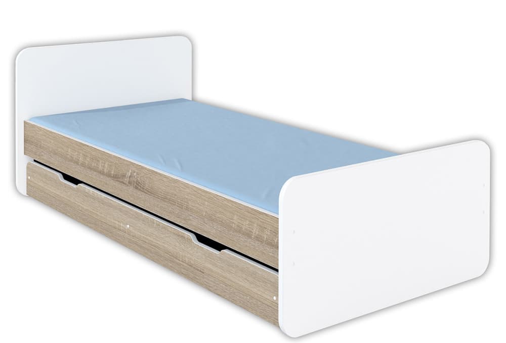 Dečiji krevet sa dušekom, letvicama i fiokom 200x90 cm Alfa - Sonoma