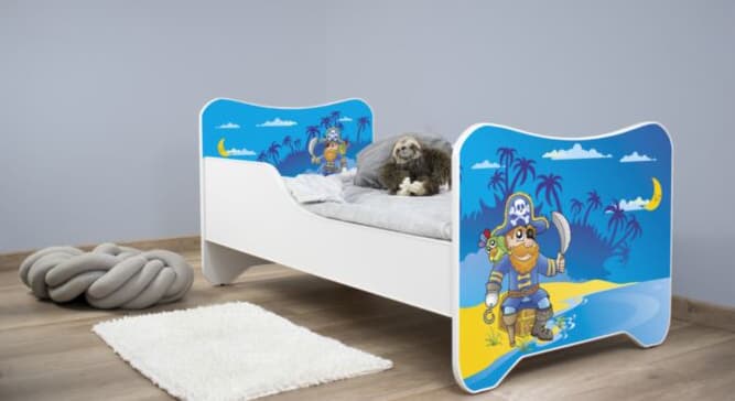 Dečiji krevet sa dušekom i letvicama 160x80 cm Happy kitty Old pirate