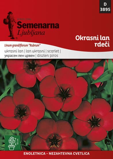 Seme za cveće Ukrasni lan - crveni - Linum grandiflorum Rubrum 3895
