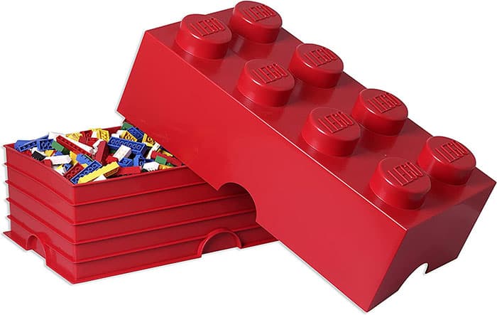 Kutija za odlaganje sa poklopcem LEGO® Kocka 8  50x25x18cm crvena 4004