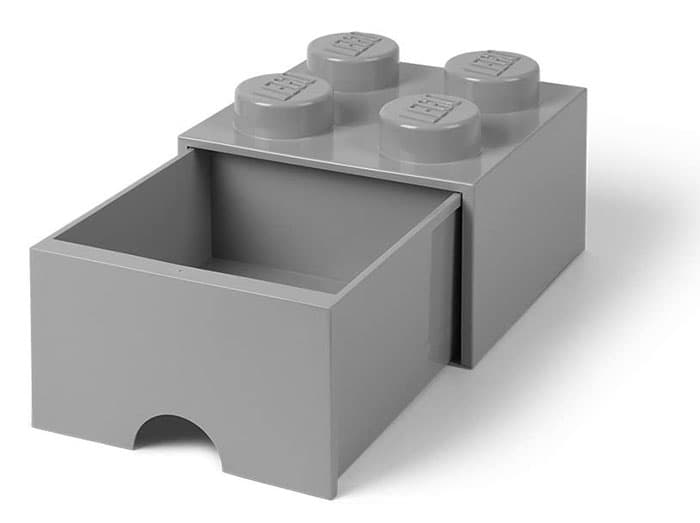 Kutija - fioka za odlaganje LEGO® Kocka 4  25x25x18cm tamnosiva 4005