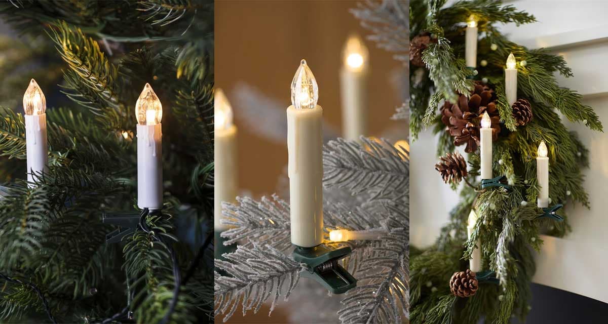 LED Sveće sa Štipaljkama za Jelku Vela Niz od 20 Komada