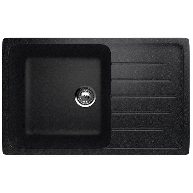 Granitna pravougaona sudopera sa sifonom Ulgran U400-308 crna