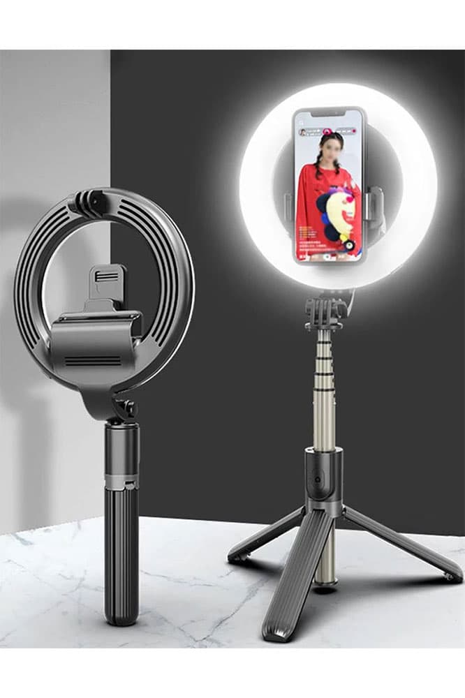 Prenosni Bluetooth Selfi Stalak Sa Osvetljenjem RBT-40 Black