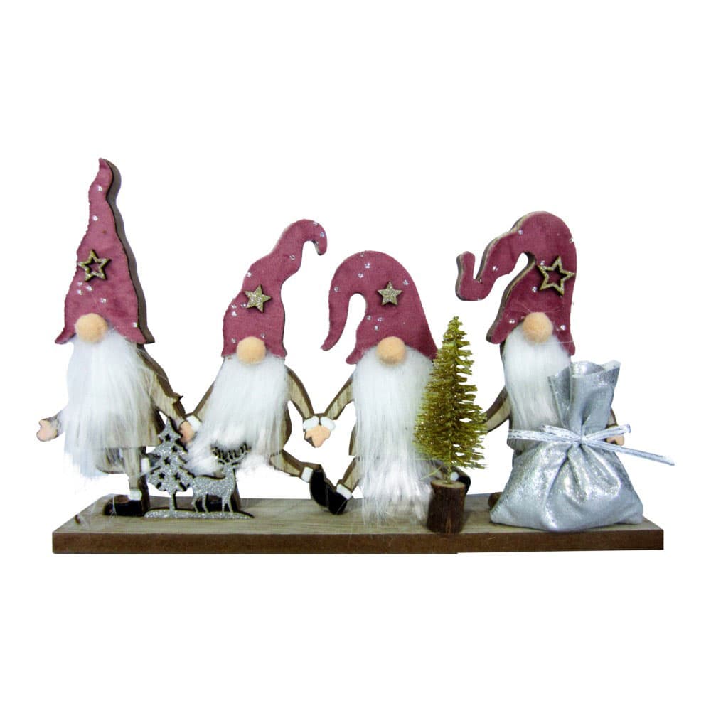 Novogodišnja drvena dekoracija za kuću 27x5x18cm Patuljci