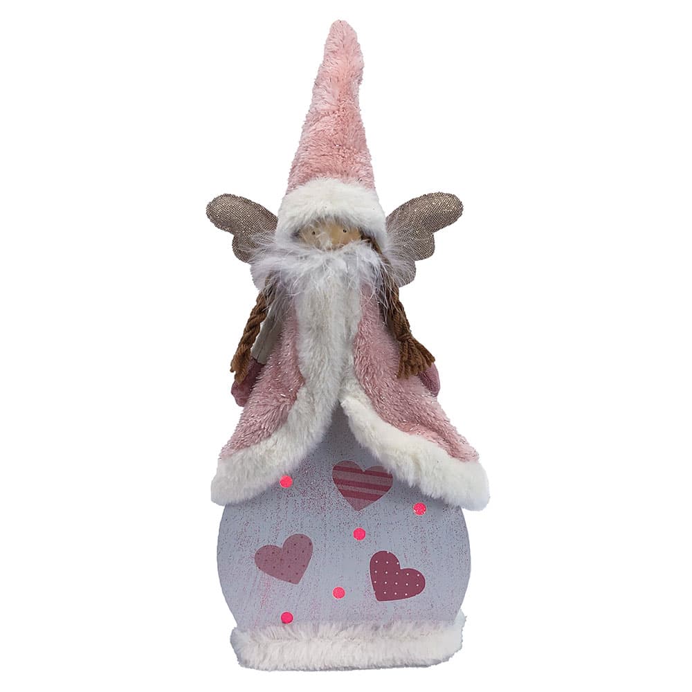 Novogodišnja i božićna dekoracija Roze vila sa LED svetlom 40cm