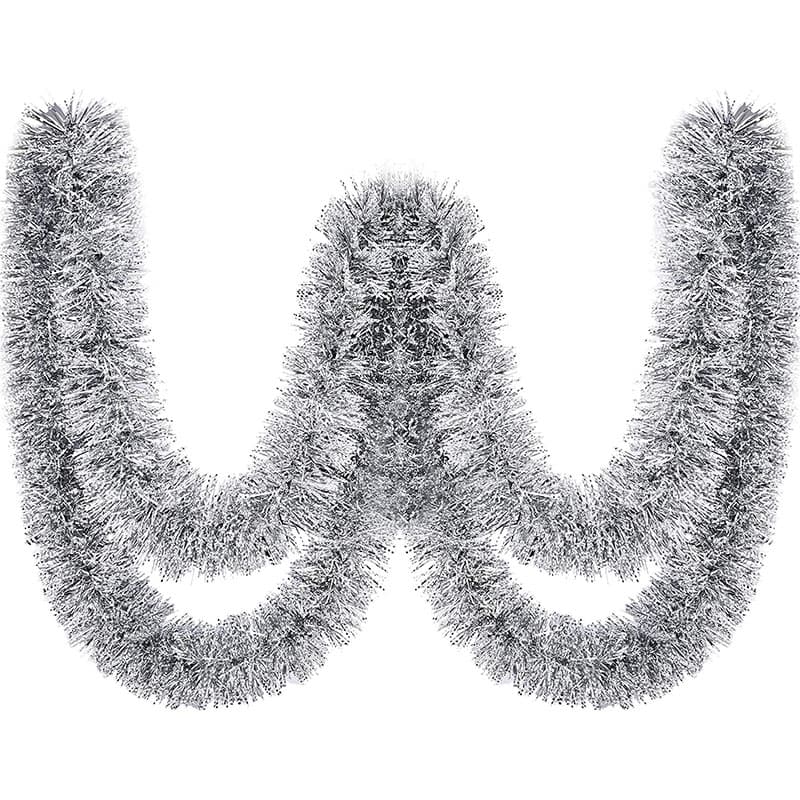 Novogodišnja dekoracija srebrno-bela girlanda 270 cm