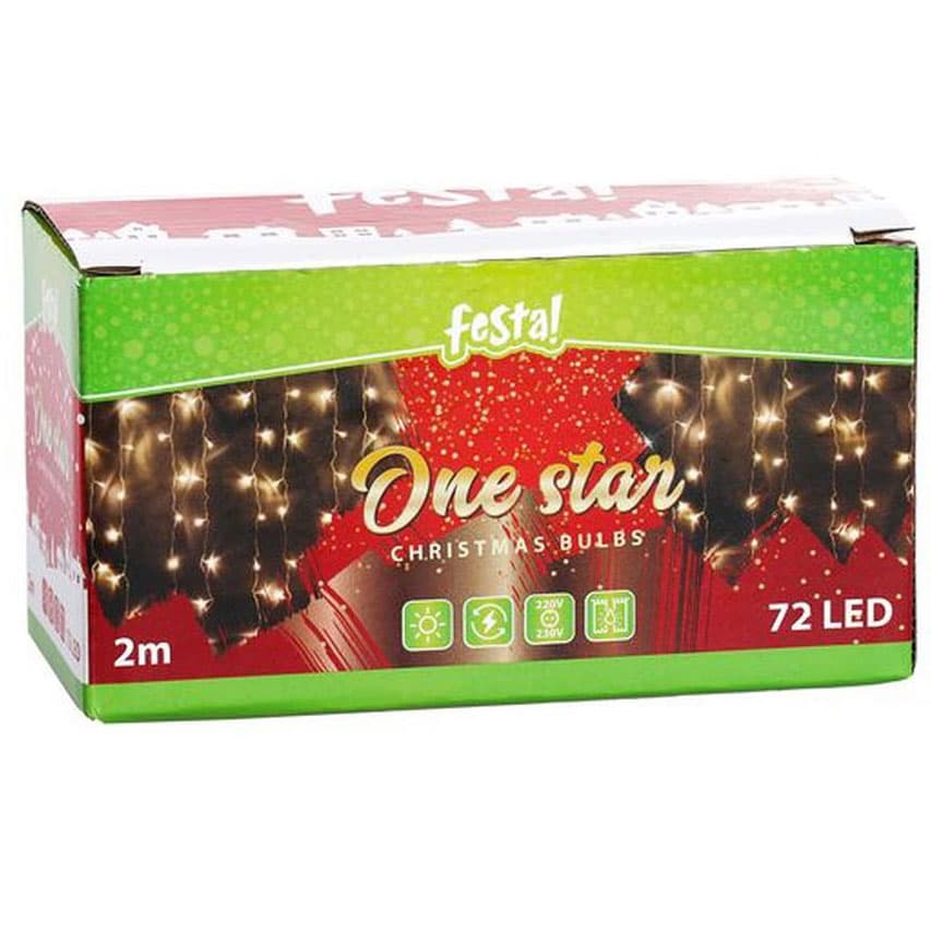 Novogodišnje lampice Zavesa 200x50cm 72LED toplo bela