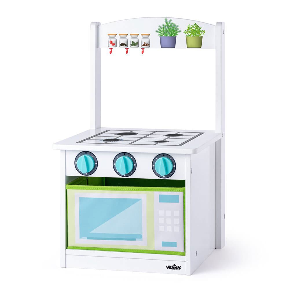 WOODY Drvena kuhinjica i stolica sa prostorom za odlaganje 90259