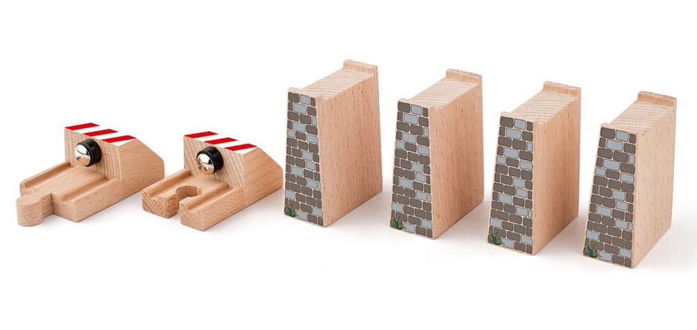 WOODY Delovi za drvenu prugu 6 komada 91814