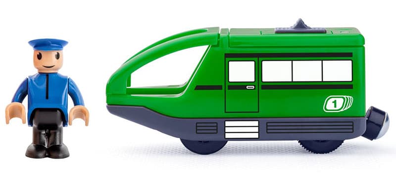 WOODY Delovi za drvenu prugu - Lokomotiva za brzi voz zelena 91907