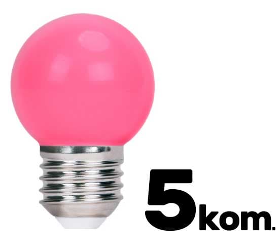 Pet LED sijalica Roze 2W E27