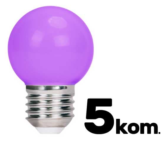 Pet LED sijalica Ljubičasta 2W E27