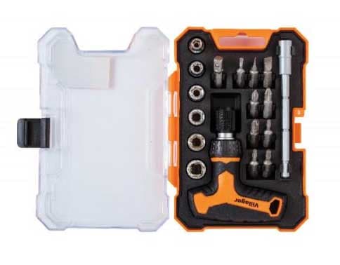 Nastavci i gedore sa T odvijačem Villager Set 18 kom.