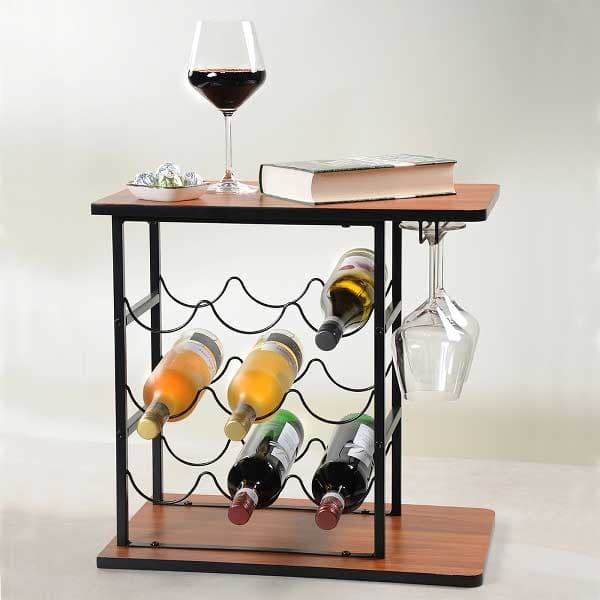 Polica  za flaše sa držačem za čaše Kesper 27830