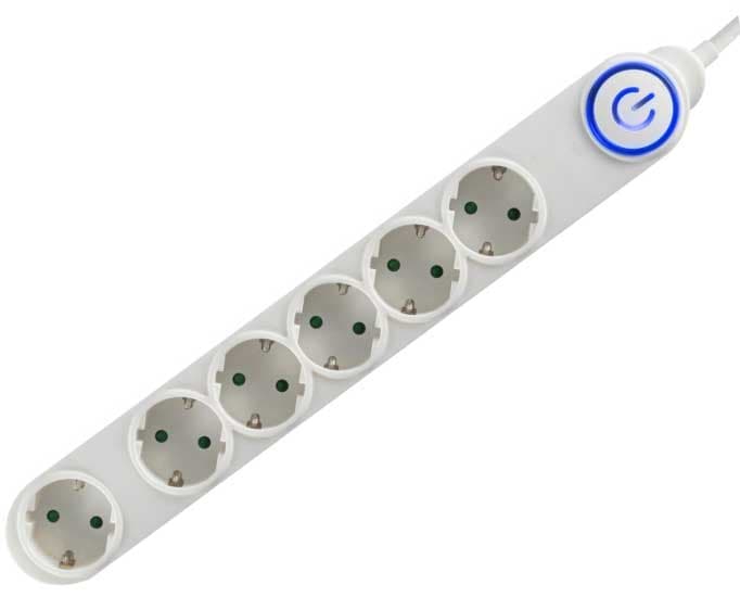 Produžni kabl sa 6 utičnica 1.5m 3.5kW NV06TK/WH