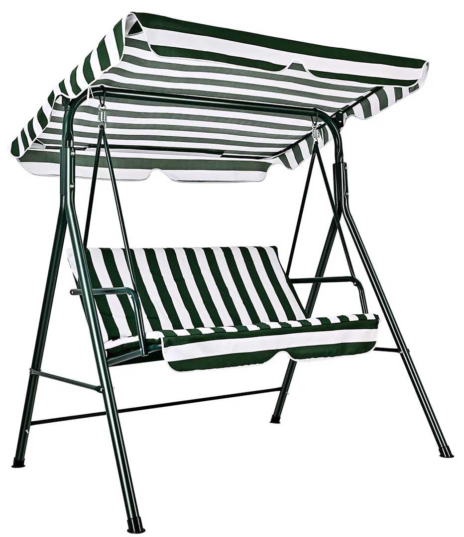 Baštenska Ljuljaška Sa Zeleno-Belim Prugama