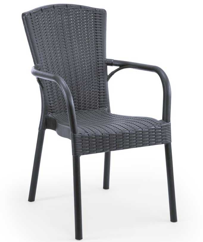 Baštenska stolica sa naslonima za ruke Tilia Royal Antracit
