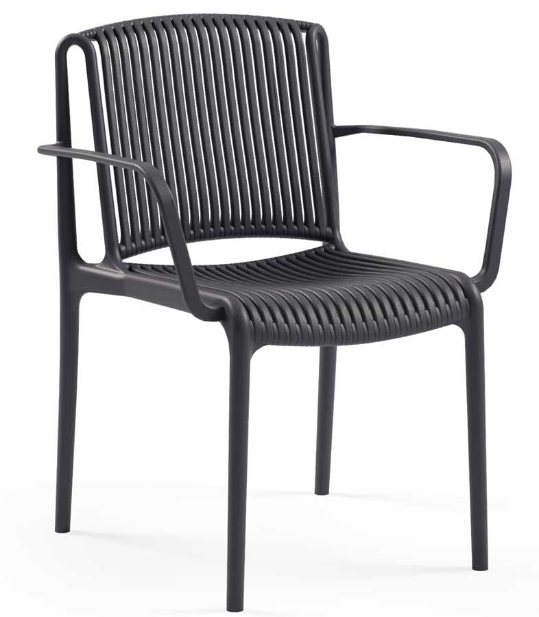 Baštenska stolica sa naslonima za ruke Tilia Nes Antracit