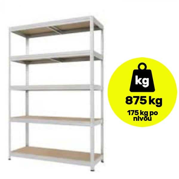 Metalna polica velike nosivosti 5x175kg 180x120x50cm