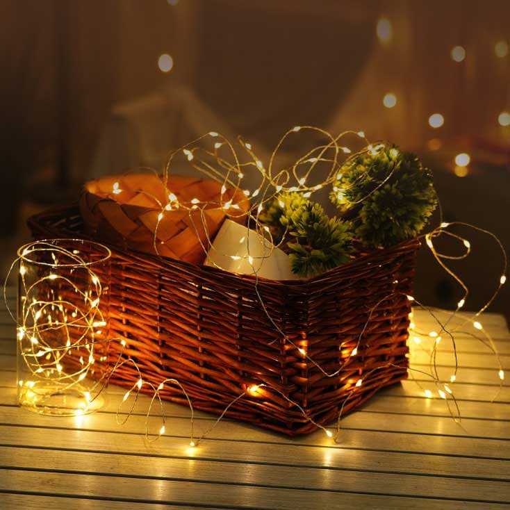 Dekorativne lampice na baterije 100 LED Toplo bele ML-C1011