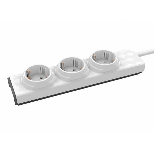 Modularni produžni kabl sa tri utičnice i prekidačem 3m DesignNest PowerStrip White