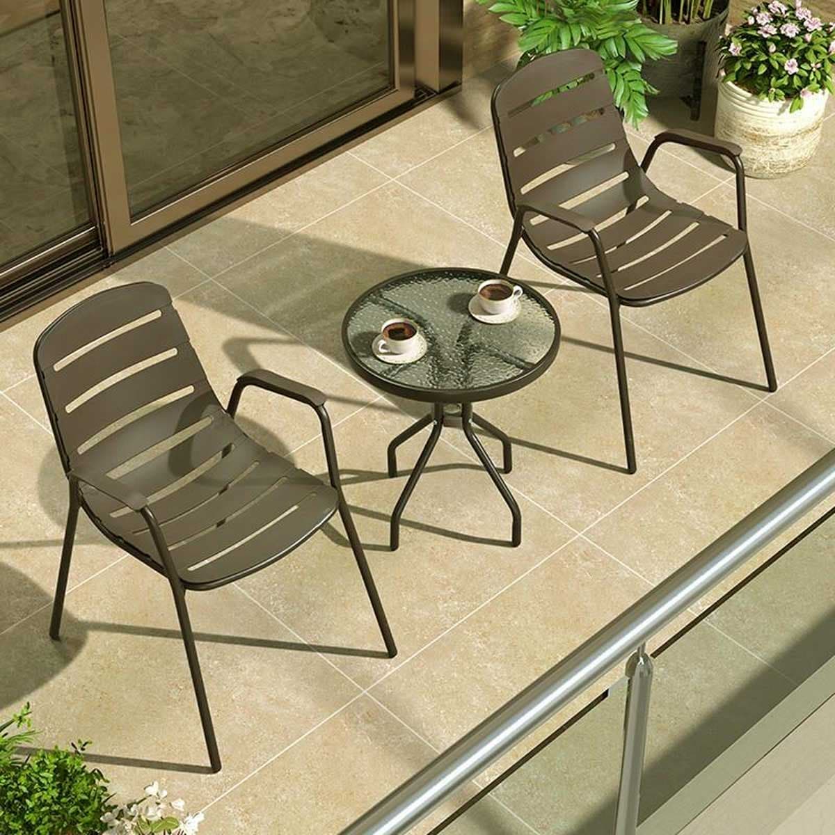 Garnitura za Terasu Fylliana 2 Seater Brown - 2 Stolice i Sto