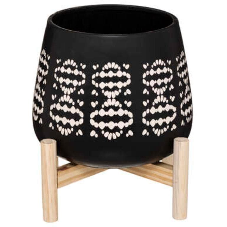 Vaza Sa Postoljem  Dolomite - bambou Crna