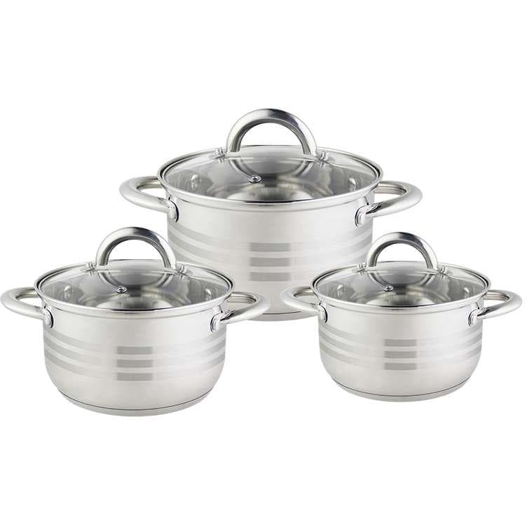 Floria Lonci za kuvanje sa poklopcima Komplet 3+3 ZLN4083