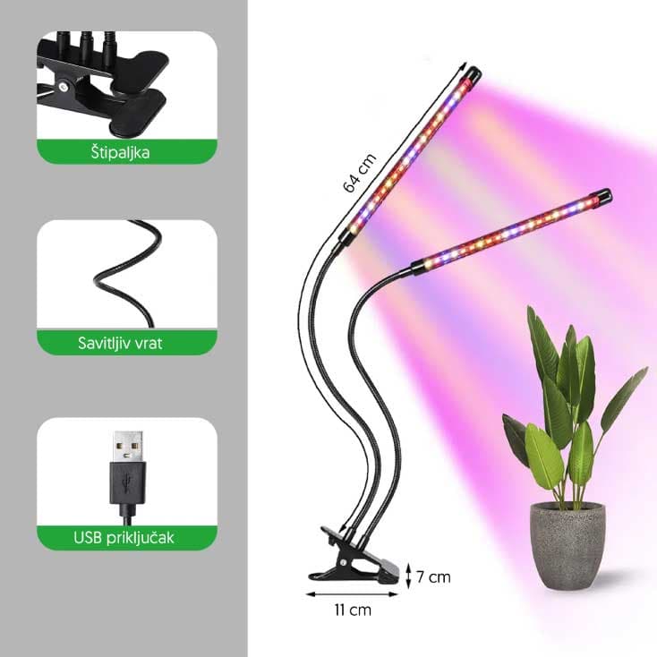 Stona USB lampa za biljke LB-TCL-02/RB