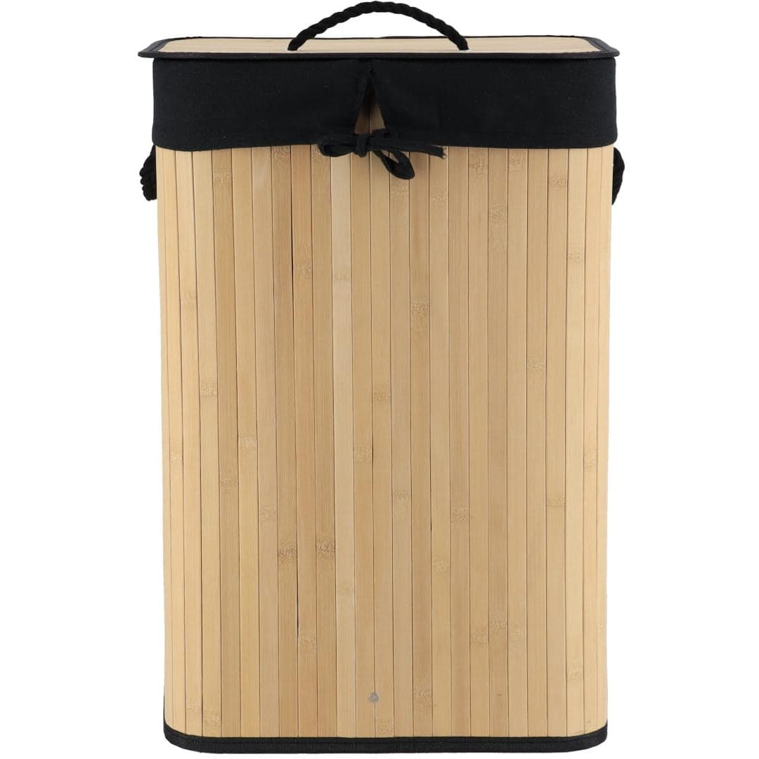 Tendance Korpa Za Veš Sa Platnenom Vrećom 30x40x60cm Bambus Crna