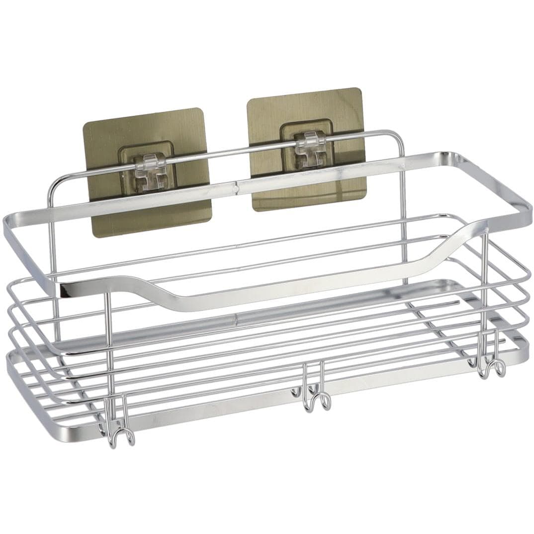 Tendance Žičana Pravougaona Polica 15,5x31x16,5cm Na Lepljenje Hrom