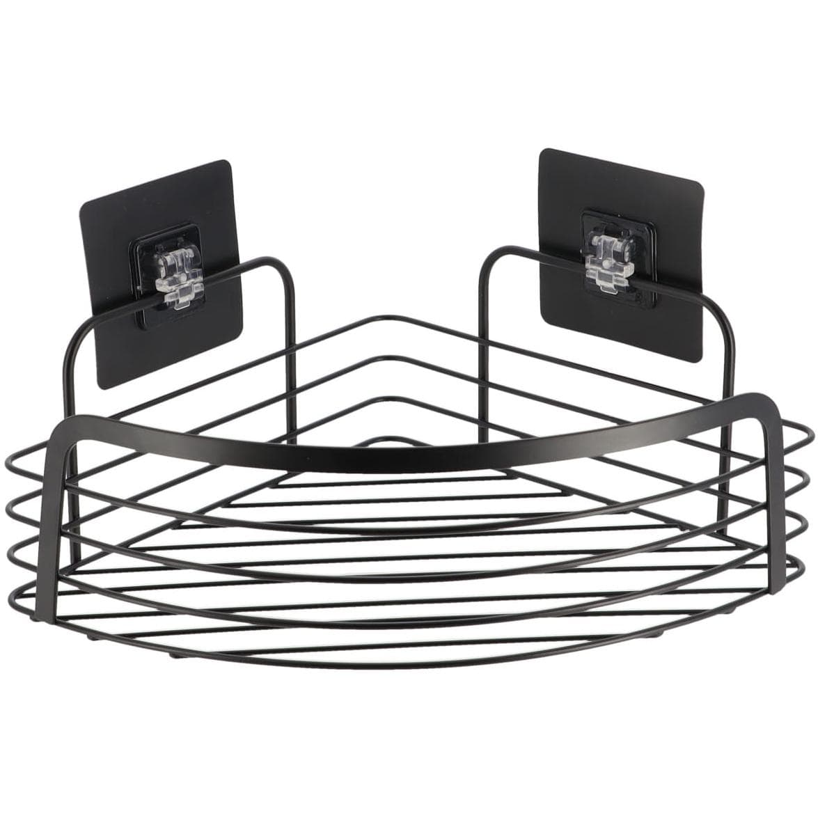 Tendance Ugaona Žičana Polica Samolepljiva 3m Metal Crna