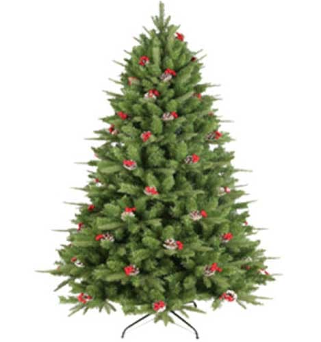 Novogodišnja jelka sa šišarkama i bobicama 180cm 240203