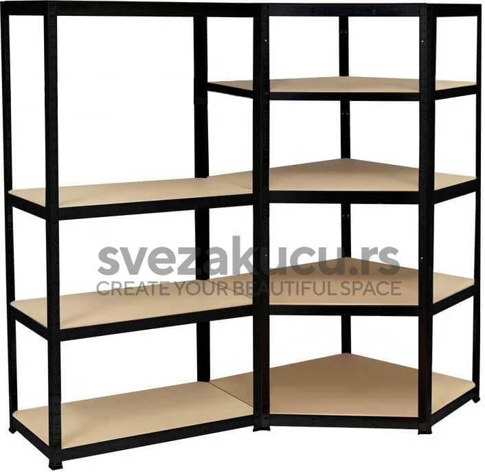 Komplet polica za odlaganje Ugaona i ravna Nosivost 175kg po nivou