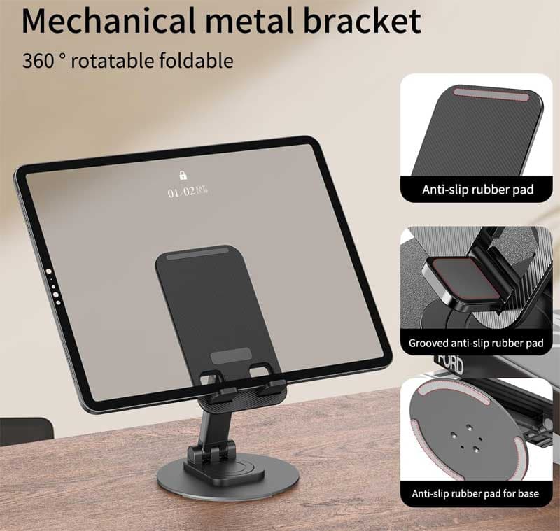 Stoni podesivi držač za mobilni ili tablet do 12.9 inča Crni