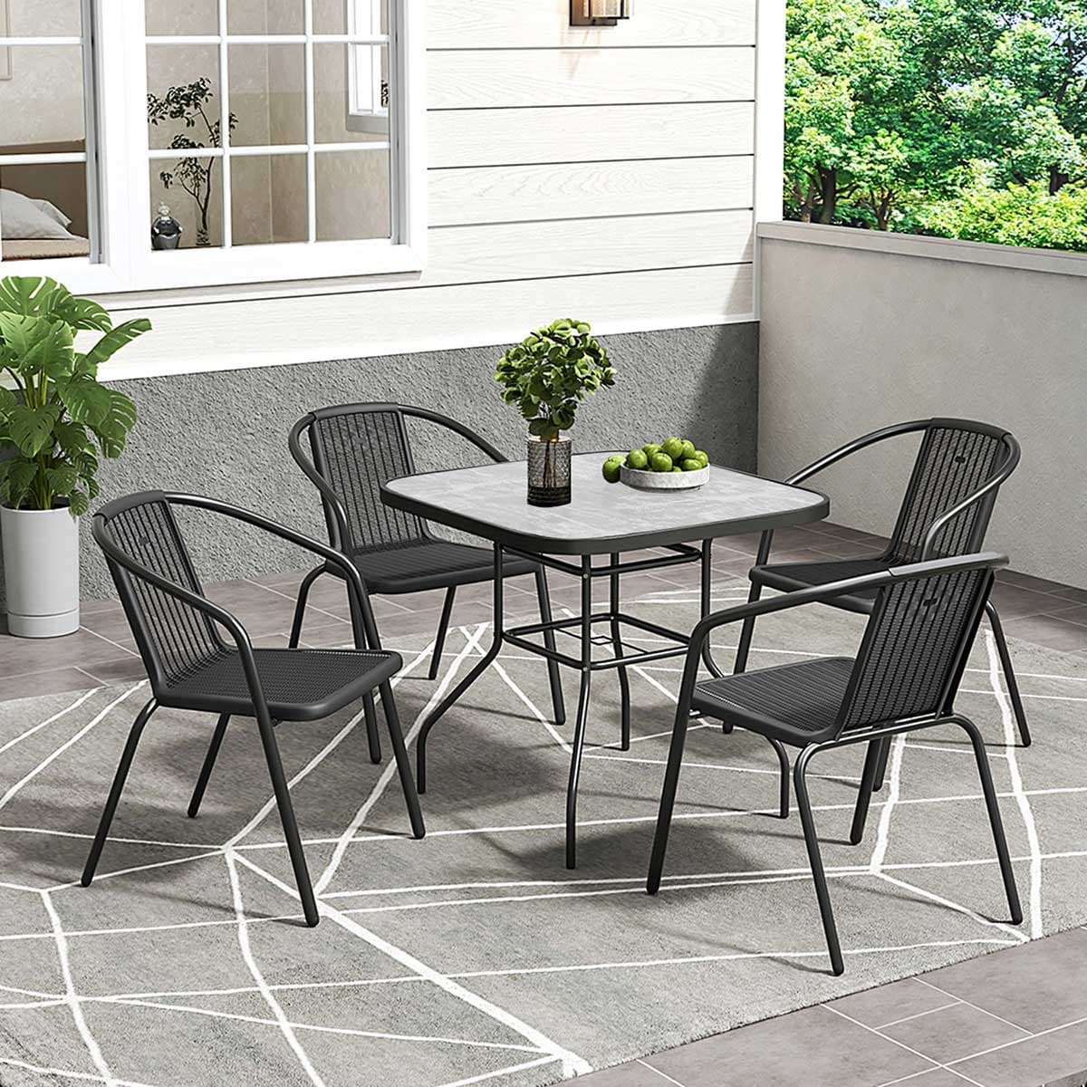 Molde Garnitura sa Četvrtastim Stolom i Stolicama Sa Ratan Teksturom